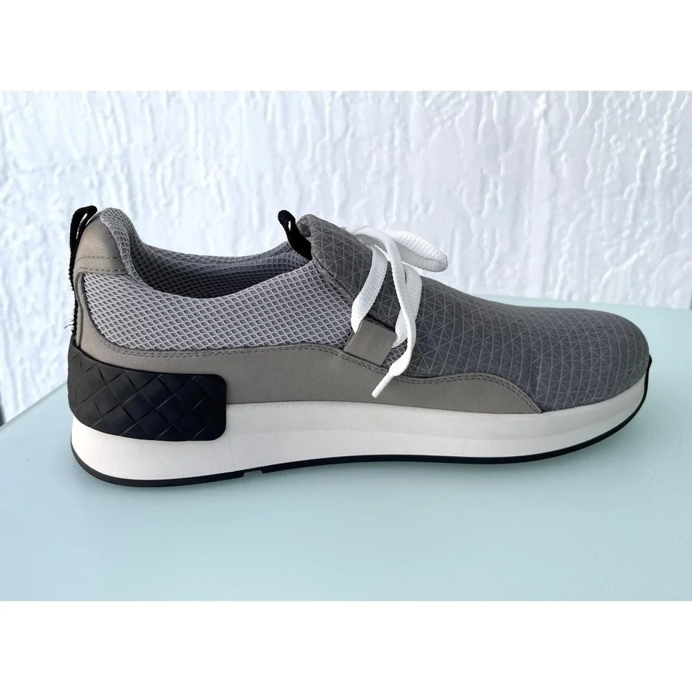 Bottega Veneta Gray Nylon & Leather‎ Men's Sneaker Shoe, Eur 39.5 (Model 548353)